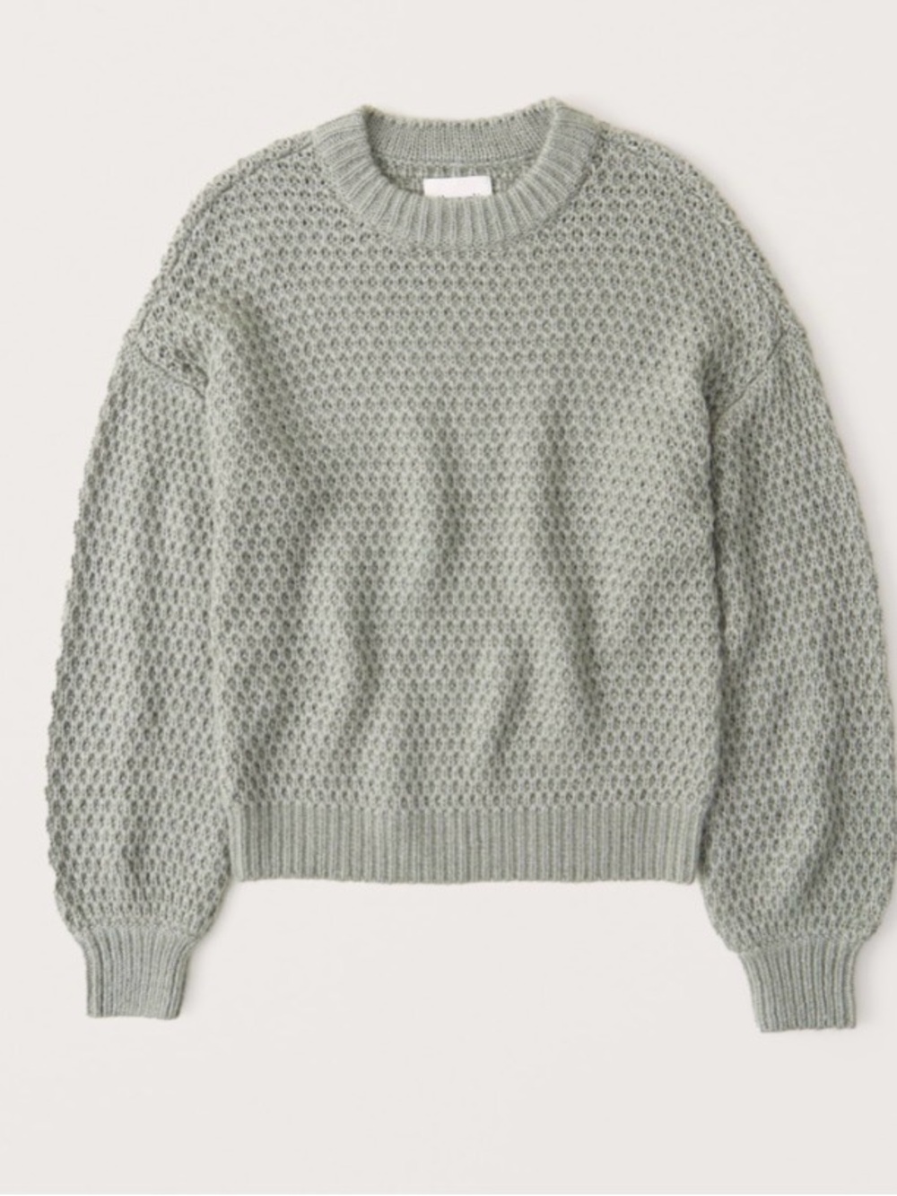 Abercrombie & Fitch Cozy Honeycomb Knit Sage Green Sweater